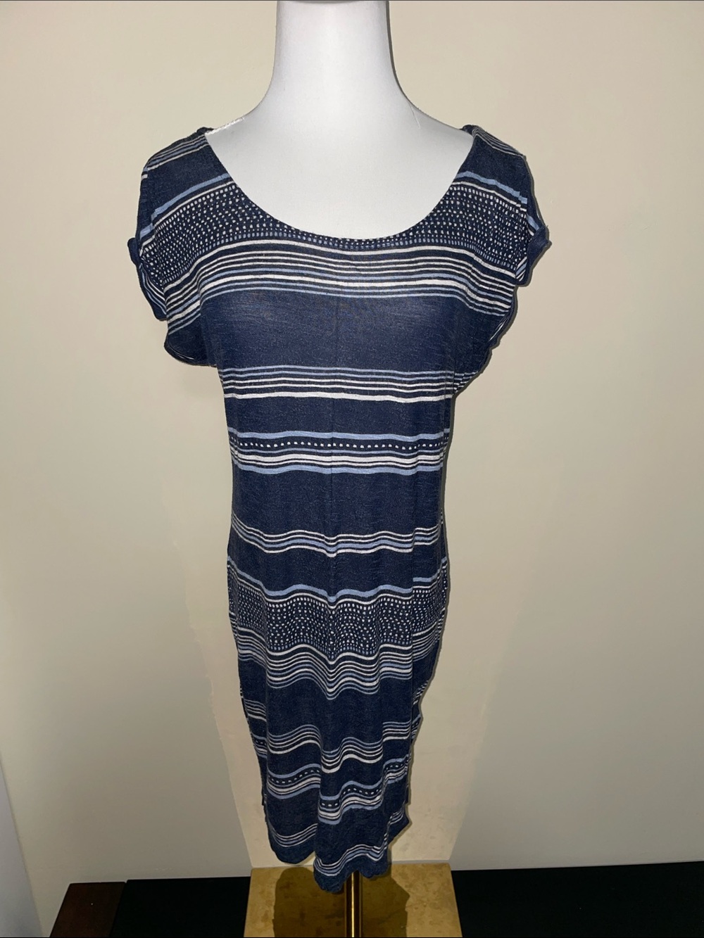 Splendid Navy Striped Scoop Neck Women's Dress or Oversized shirt | S